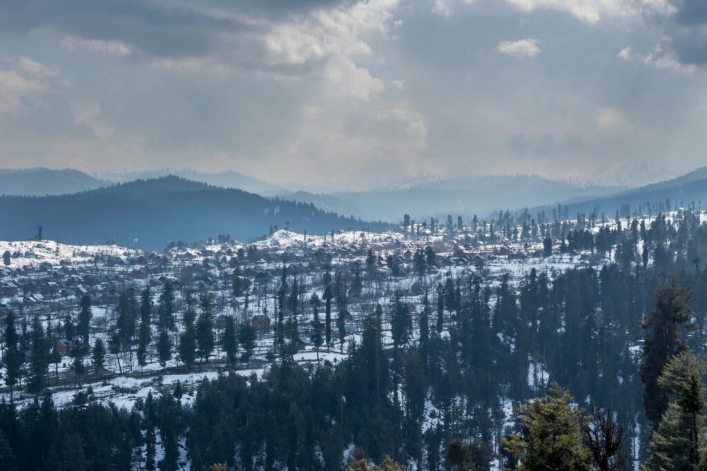 View of Hills in Winter